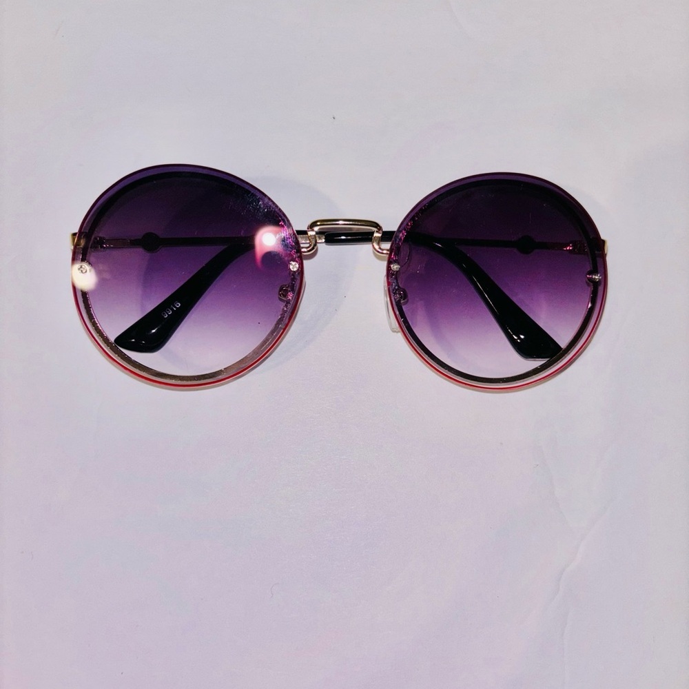 Purple Gradient Oversized Round Sunglasses